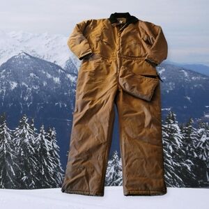 Brown Insulated Coveralls with Cap